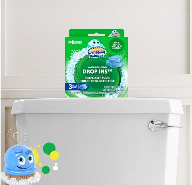 Scrubbing Bubbles Continuous Clean Toilet Drop-Ins, Automatic Blue Toilet, 3 Ct
