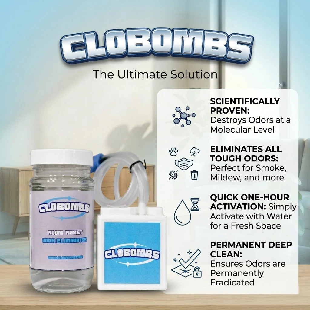 CloBombs, Odor Remover, Home, Car, Pet Urine, Smoke, Mildew, Sweat, Body Odor