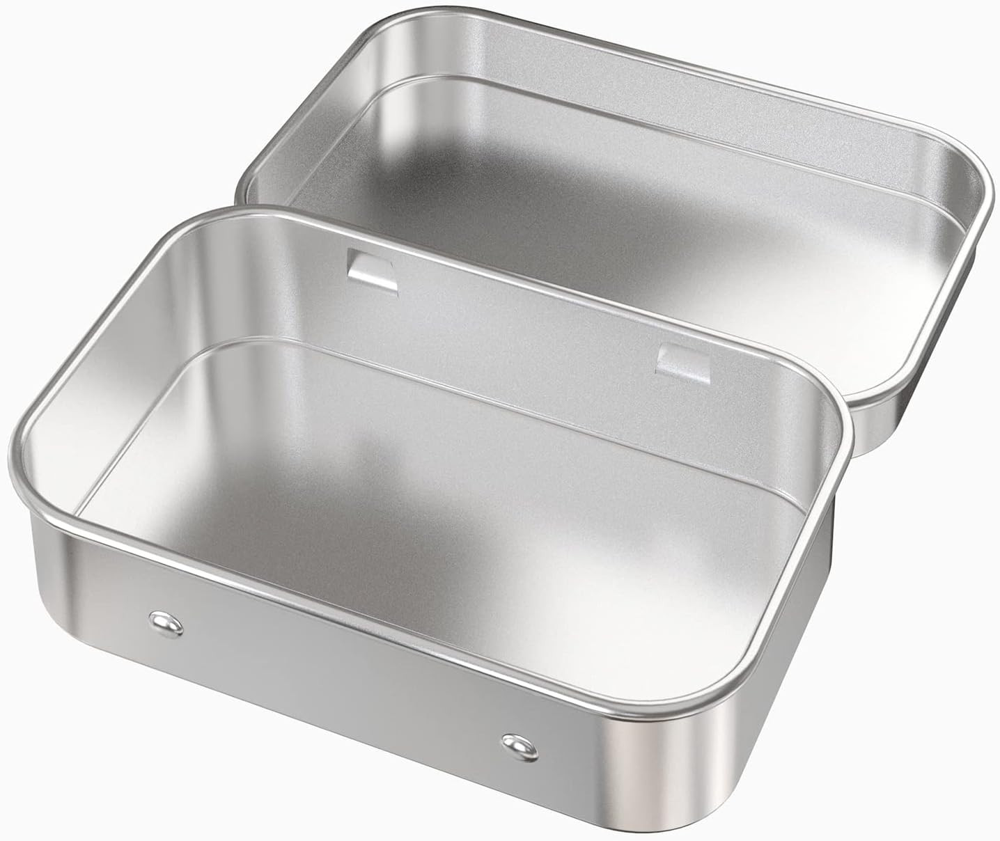 2 Pcs Metal Hinged Tin Box Container Mini Portable Small Storage