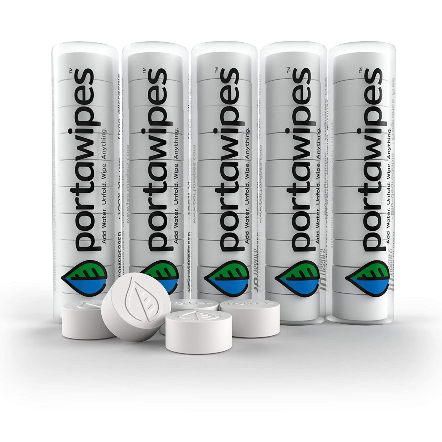 Coin Tissues | 50 Pack with 5 Carrying Cases | Toilet Paper Tablets | Compressed