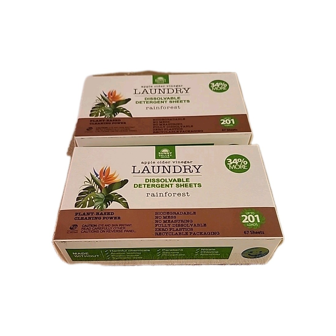 Dissolvable Laundry Sheets Sunny Valley Orchard 400 Loads RAINFOREST New !!!