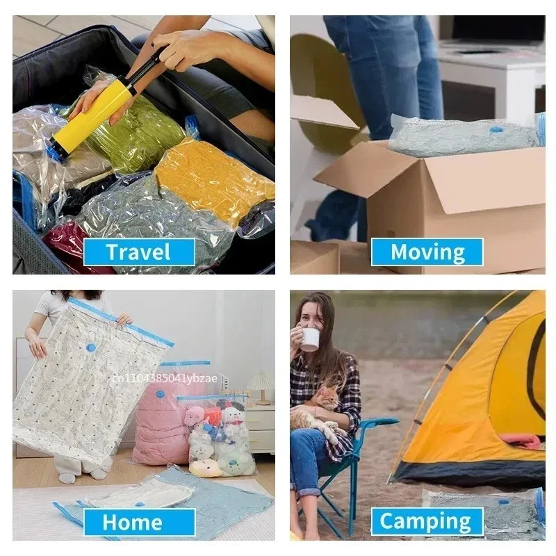 10 x Jumbo Vacuum Storage Bags Travel Space Saver Garment Seal Clothes Organizer