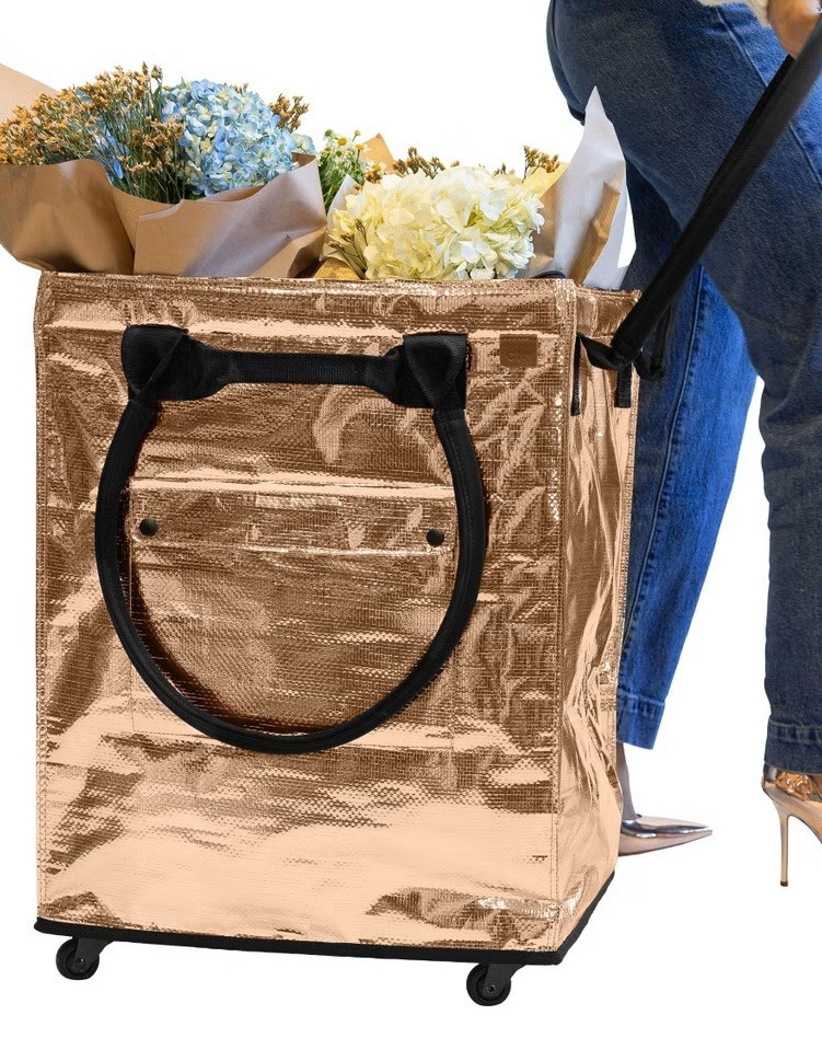 CleverMade Foldable Tote Bag W/Wheels 24x18x14″ Utility Cart 90L/75LBS