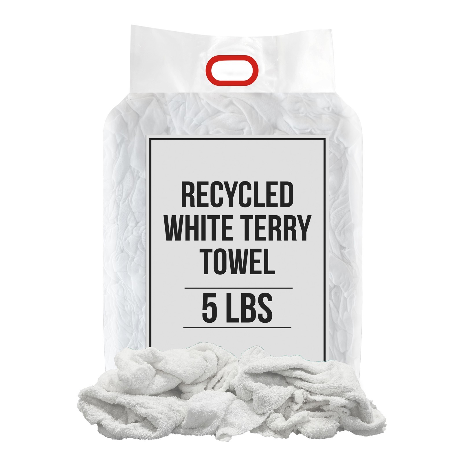 Recycled White Terry Towel Cleaning Rags – Bulk Cotton Shop Towels in Bags