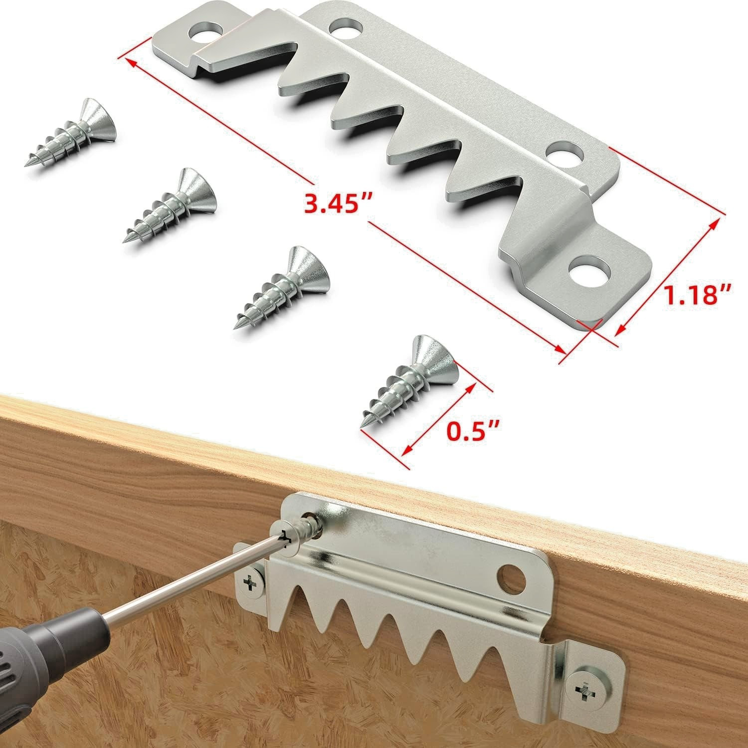 2 Pack Heavy Duty Sawtooth Picture Hangers with Screws 300 lbs Support