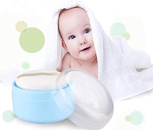 After-Bath Puff Box Empty Body Powder Container Dispenser Case with Sifter and P
