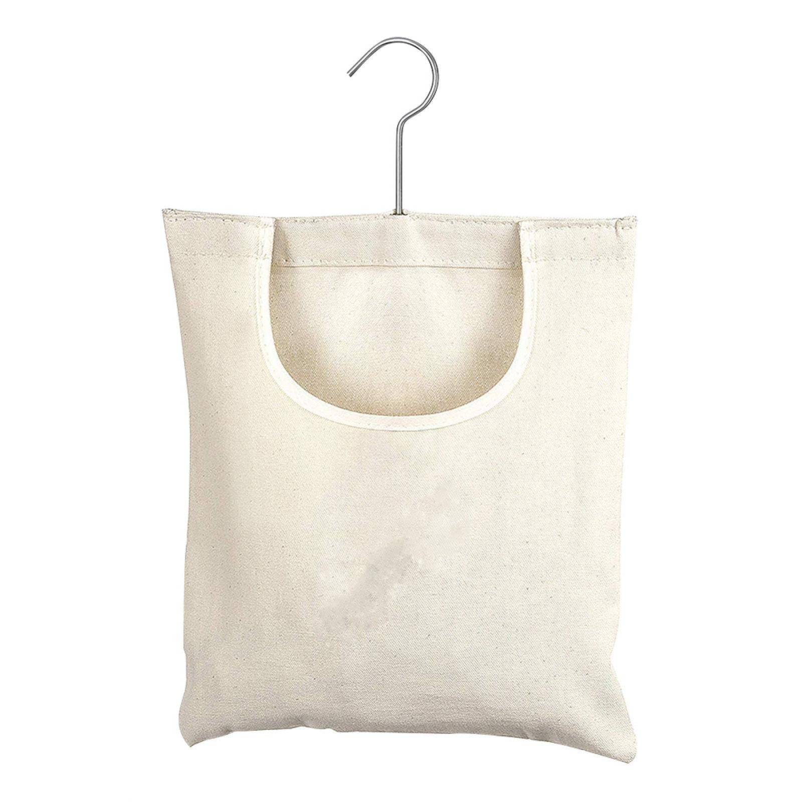 Canvas Clothespin Bag Portable Hanging Large Opening Storage Organizer Home