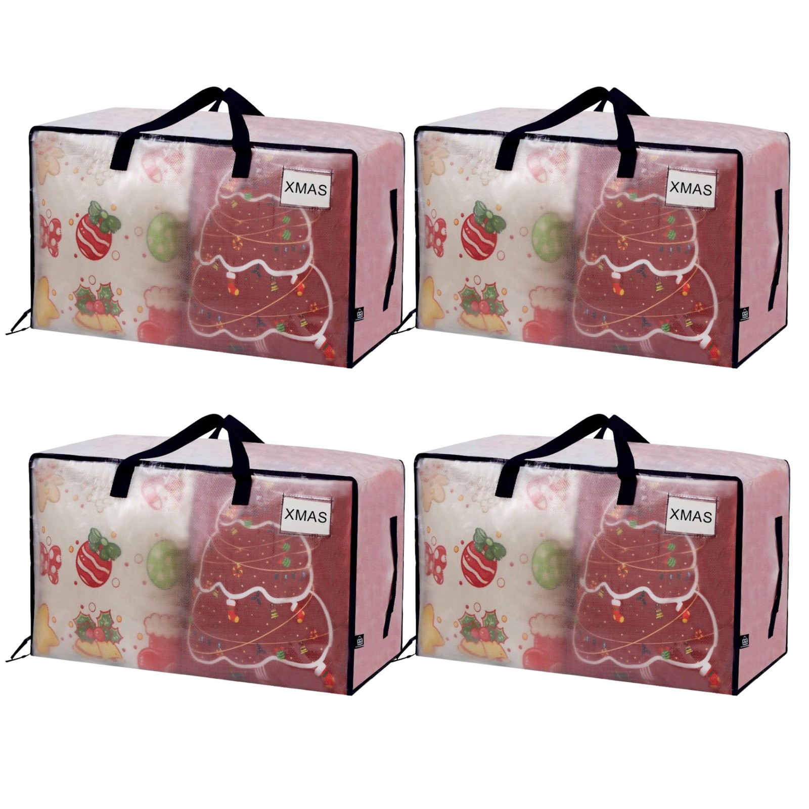 4 PCS Clear Extra Large Moving Bags Heavy Duty Reinforced Handles