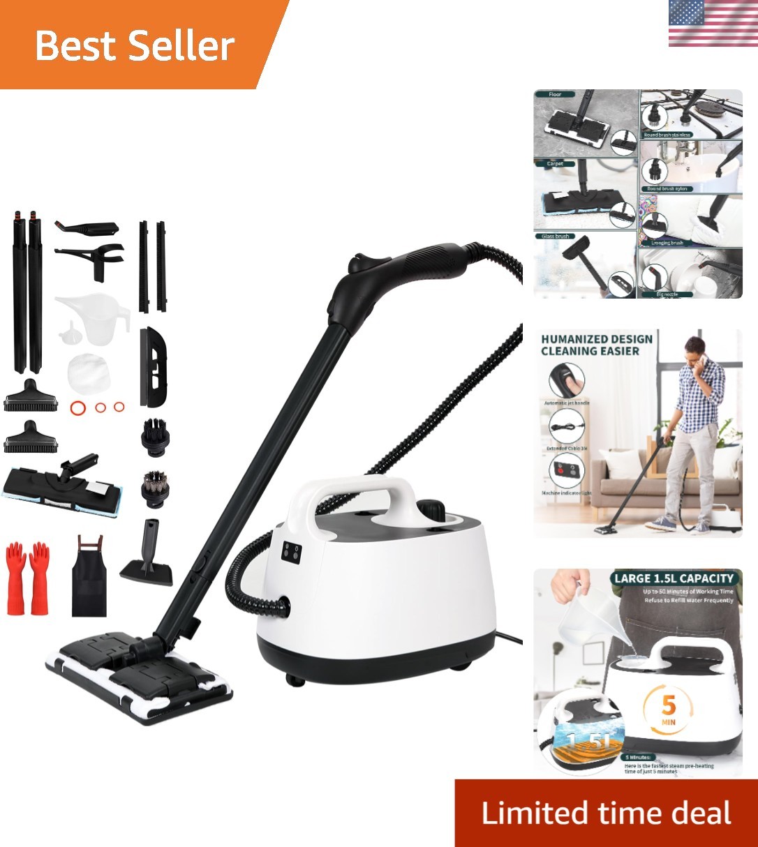 Steam Cleaner Heavy Duty Multi Purpose Steam Cleaner for Carpet Floors Window…