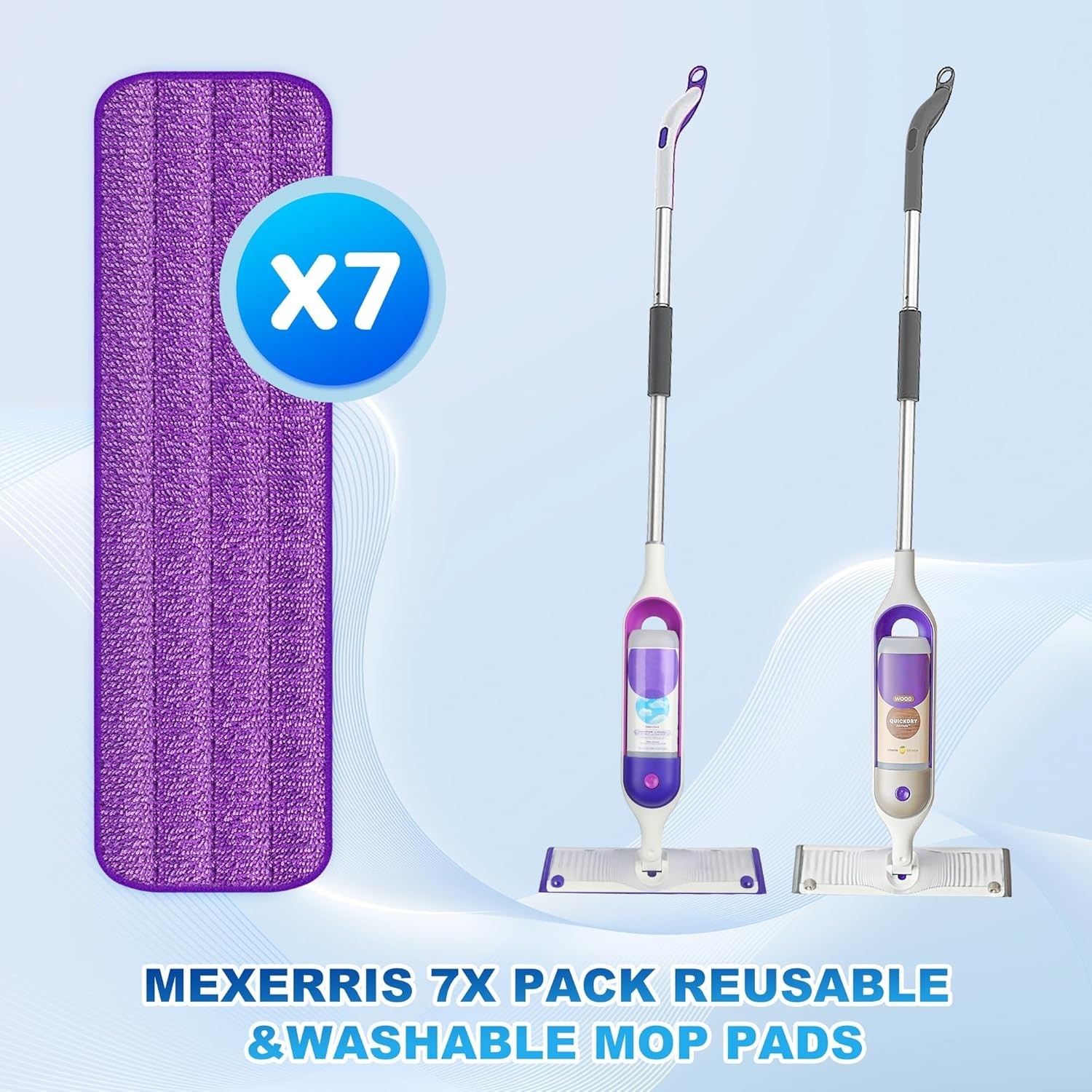 7 Pack Microfiber Mop Pads for Swiffer PowerMop Reusable Washable Refills