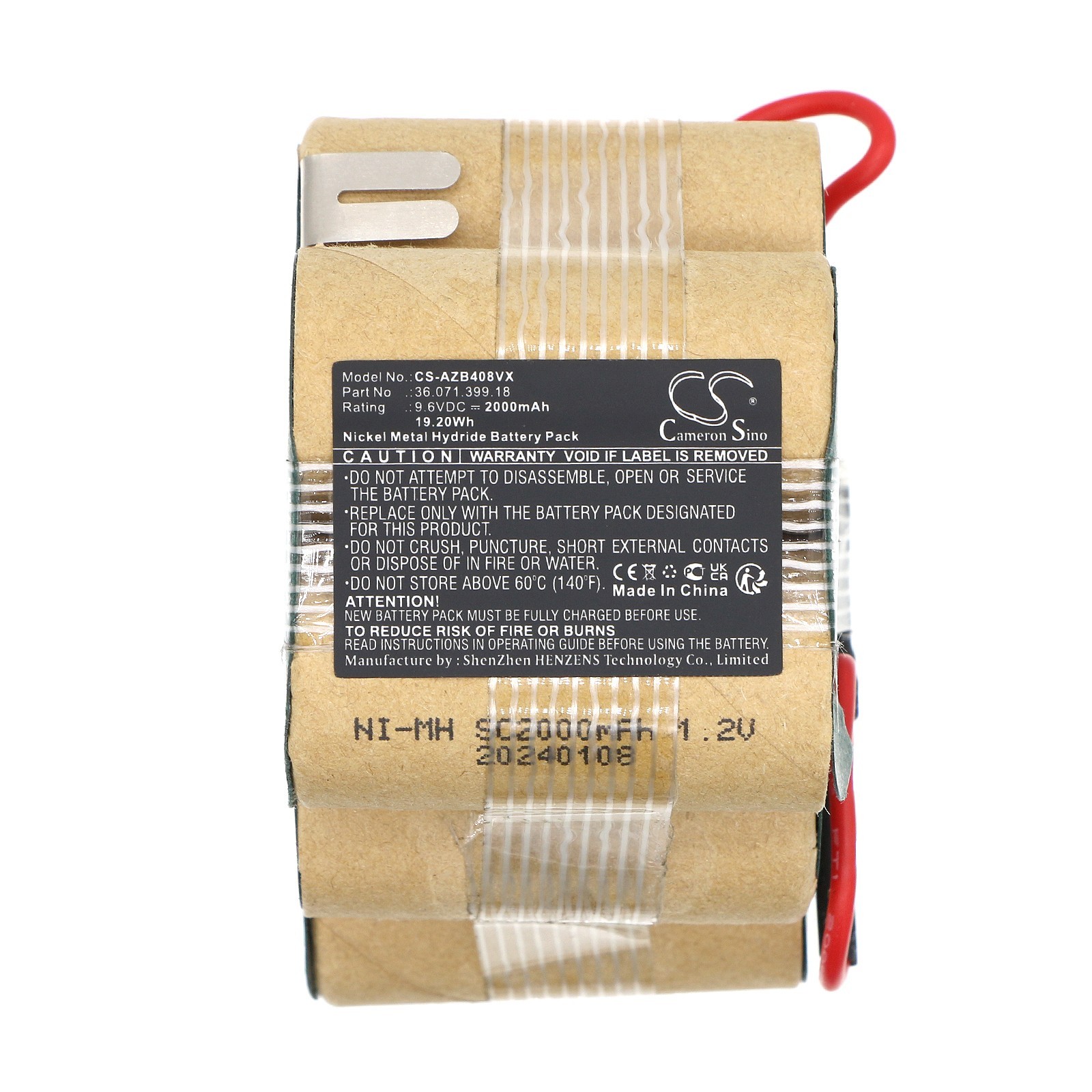 BATTERIE 2000mAh Type 36.071.399.18 For AEG AG408 ZB408 ZB4108