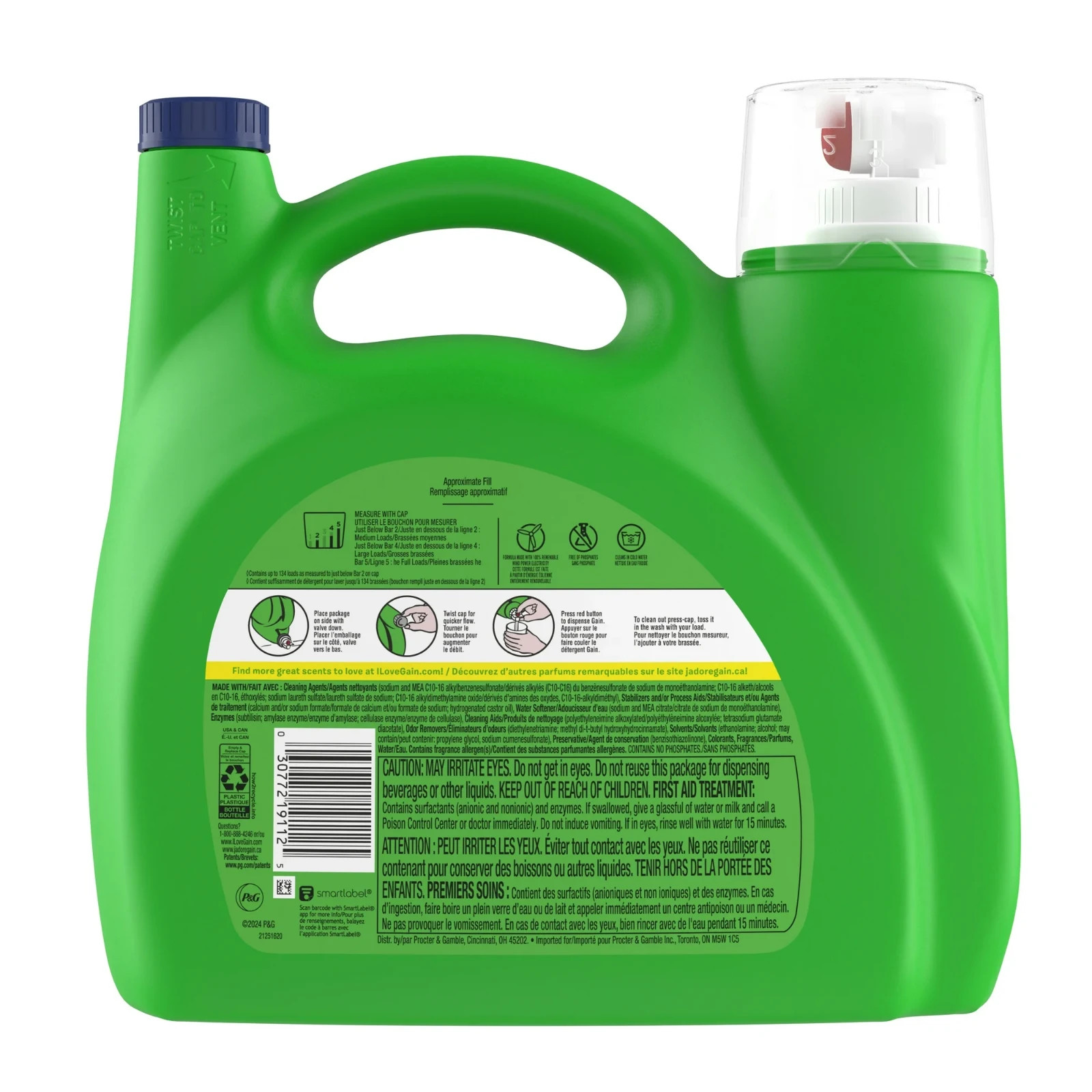 2 Pack Gain Liquid Laundry Detergent, Moonlight Breeze Scent, 194 fl oz, 134Load