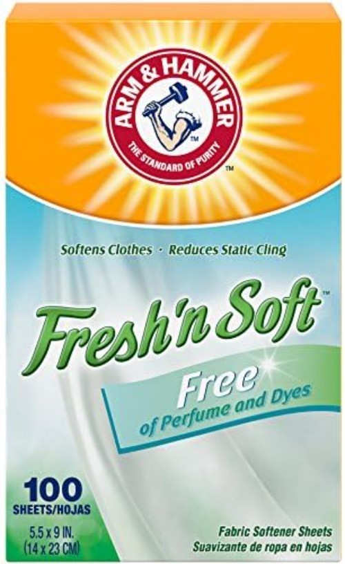 Static Cling Eliminator – ARM & HAMMER 100 Count Dye-Free Fabric Softener Sheets