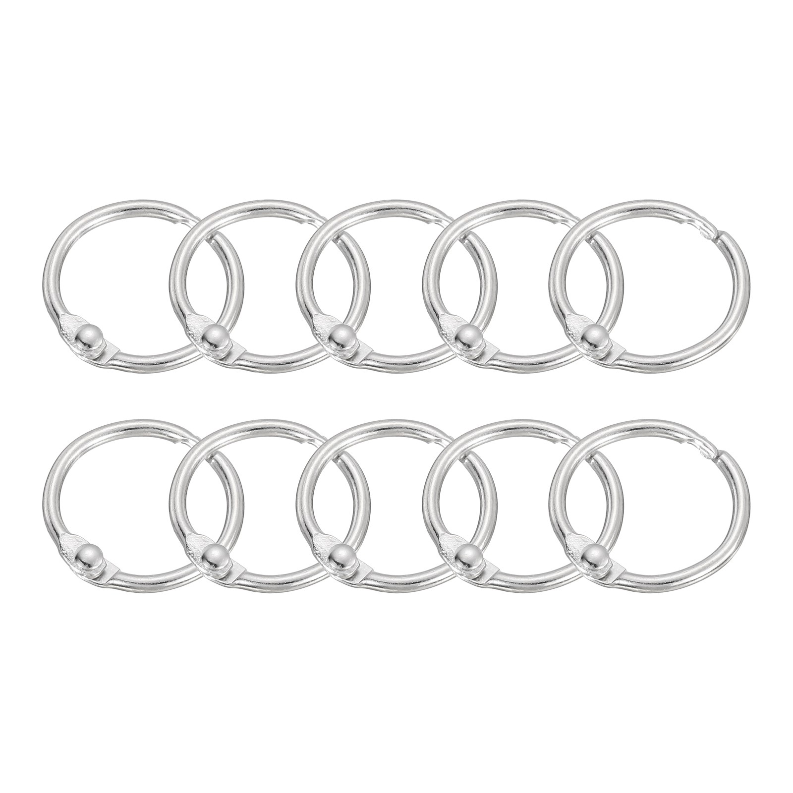 Shower Curtain Rings, 24pcs – 0.75 Inch Loose Leaf Binder Rings (Silver)