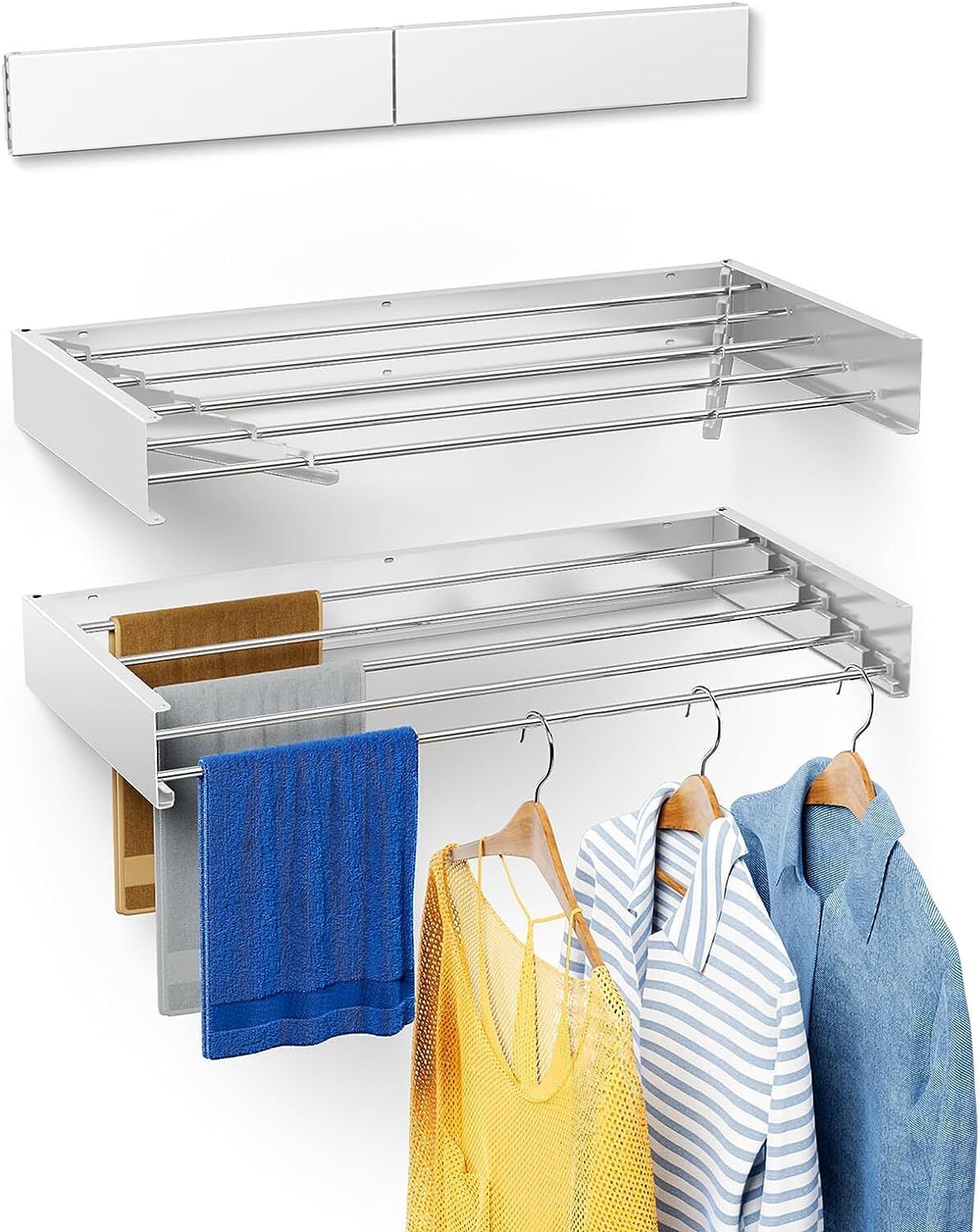 Laundry Drying Rack Collapsible, Wall Mounted, Clothes Drying Rack 40in/31.5in