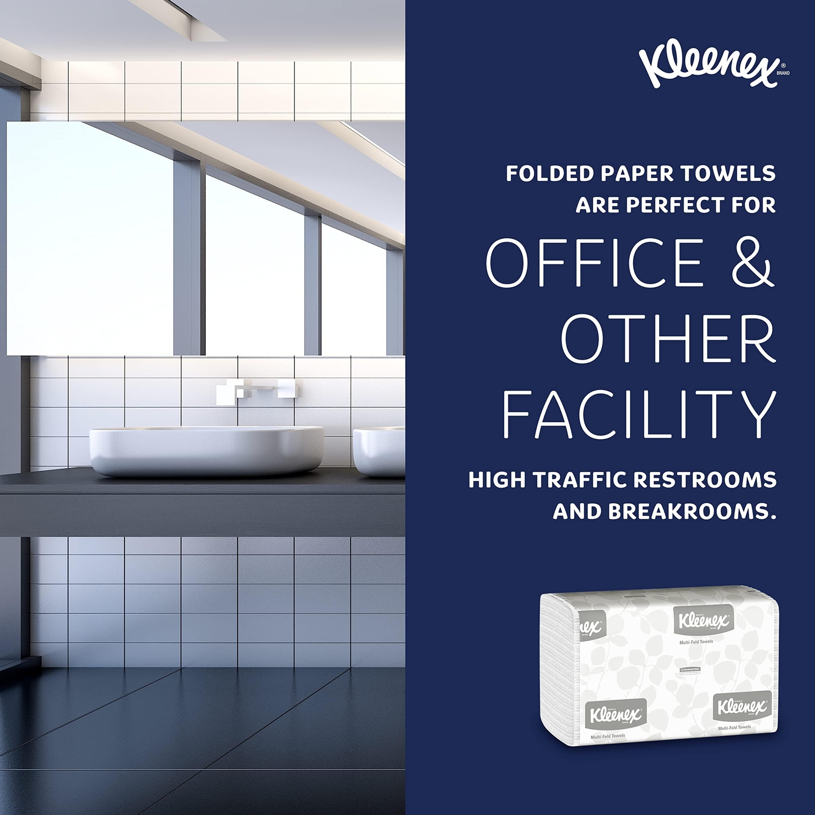 Kleenex Multifold Paper Towels 150 Count 8 Packs Soft Absorbent 1 Ply 9.2×9.4