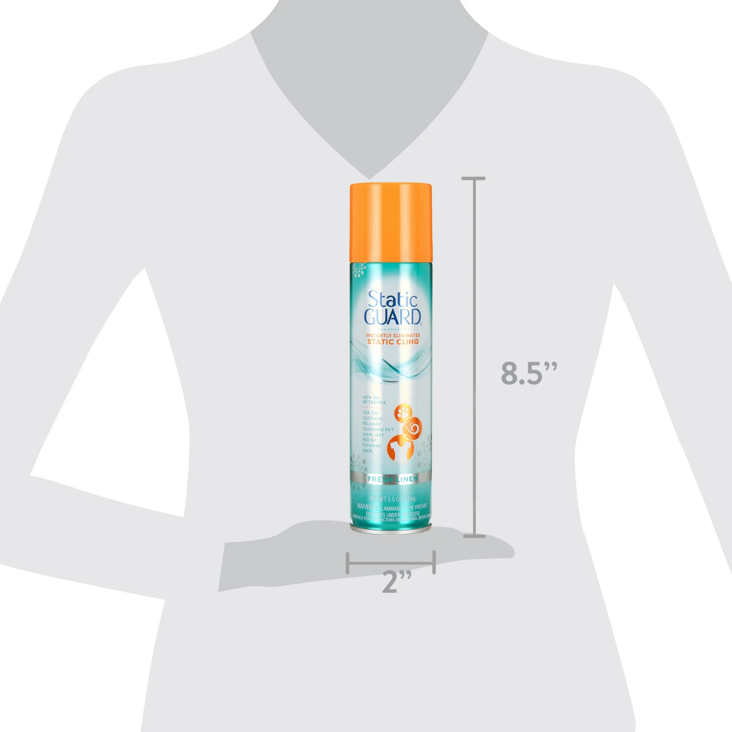 Static Guard Fresh Linen Scent Spray, Safe for All Fabric Types, 5.5 Oz (2 Pack)