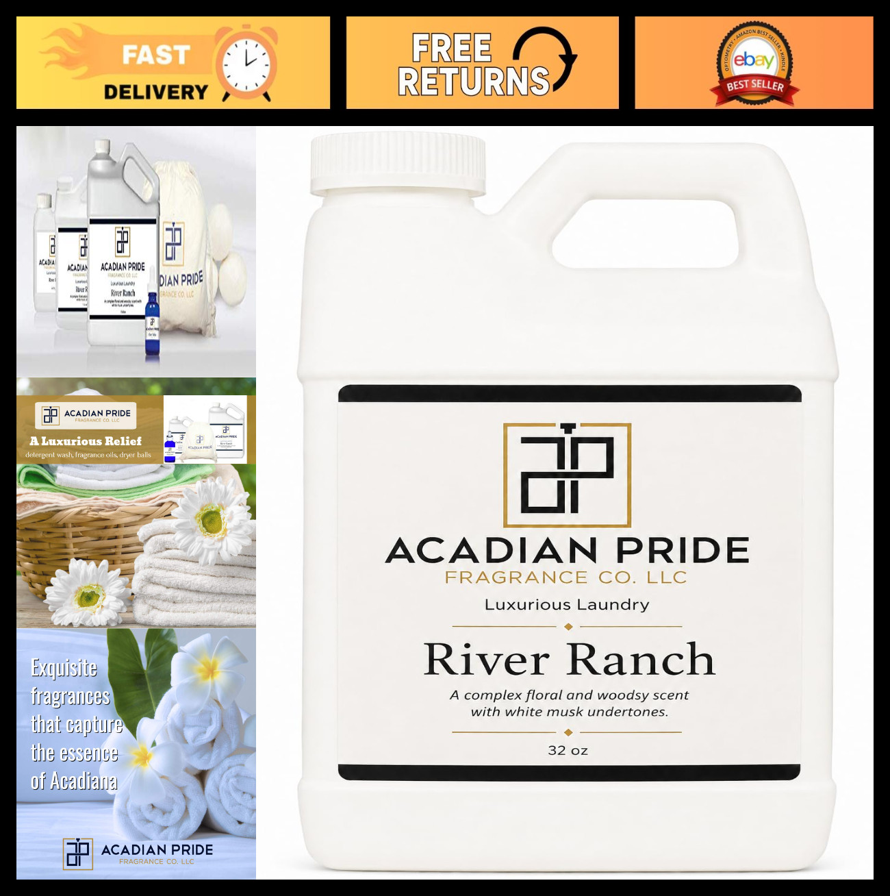 Premium Laundry Detergent – 1 Quart (32 oz) – Gentle on Fabrics, Fresh Scent