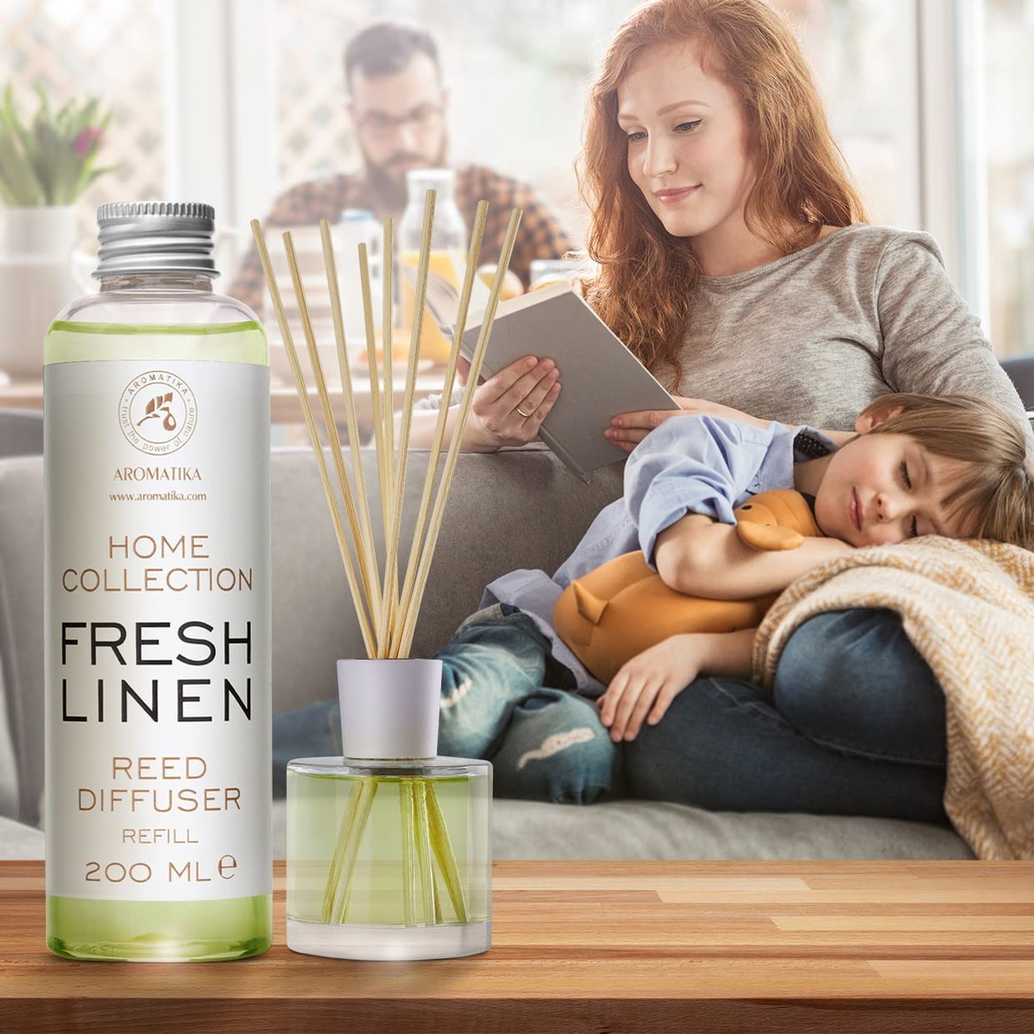 Reed Diffuser Refill Fresh Linen 6.8 Fl Oz (200ml) – Room Diffuser Refill – H…