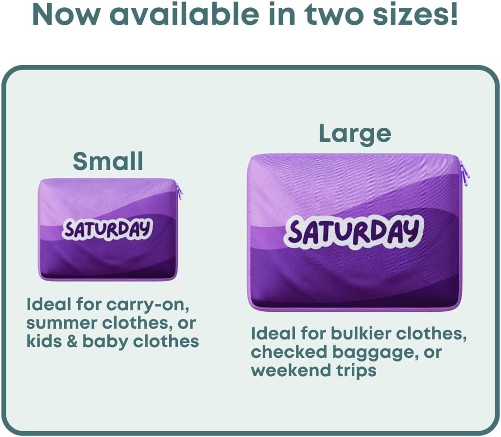 Packing Cubes for Kids & Baby Days of the Week 7 Set Daily Outfit Suitcase Or…