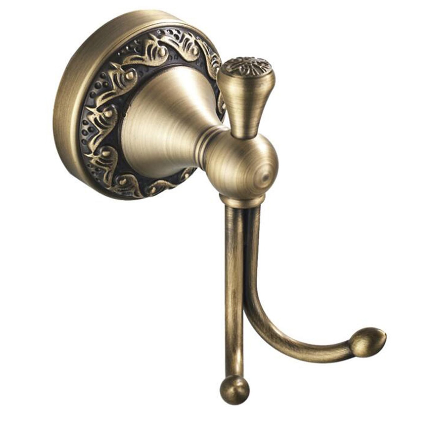 Antique Bronze Brass Bath Towel Hooks Wall Mounted Bathroom Hardware Carving