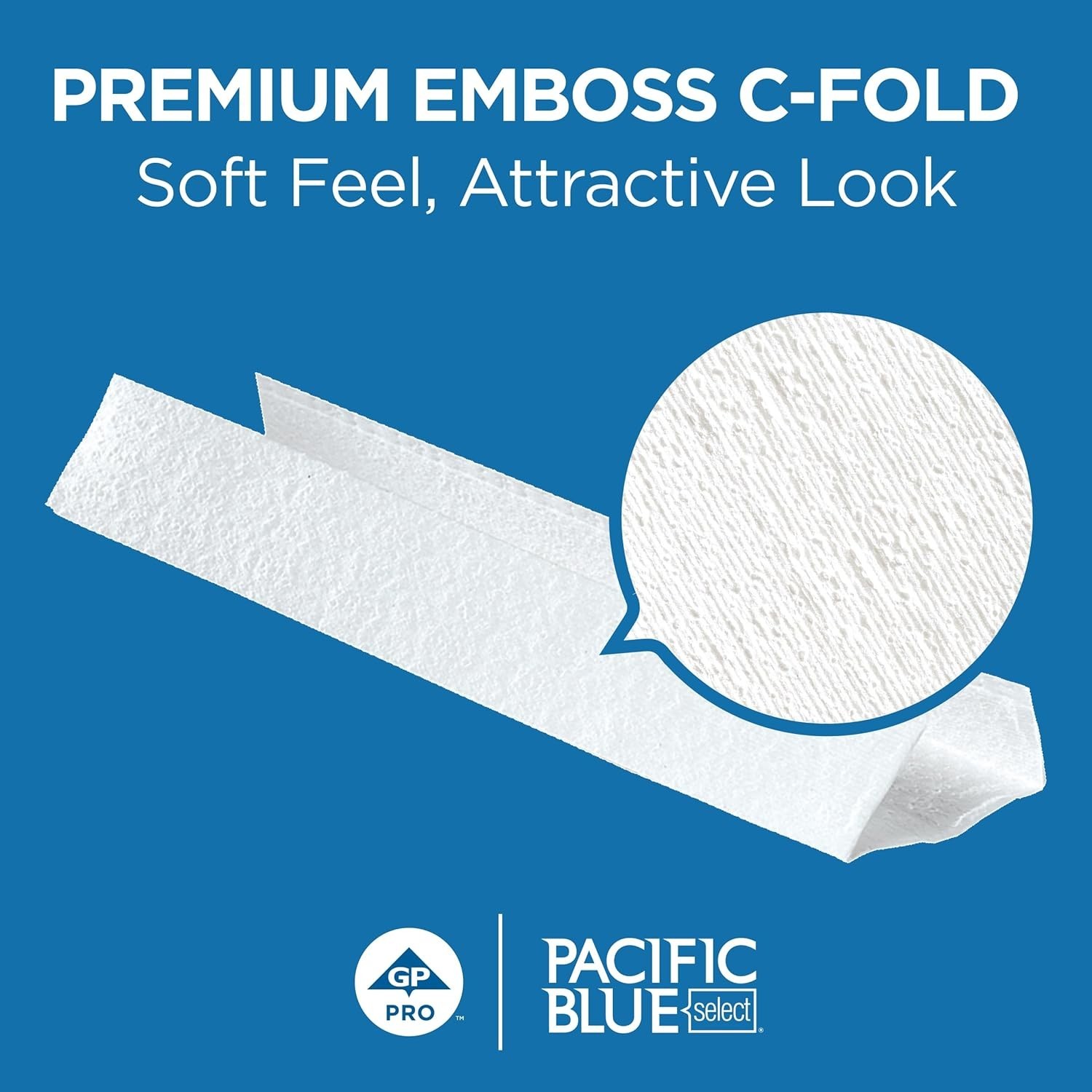 Pacific Blue Select by PRO C-Fold 2-Ply Paper Towels, White, 3.6” Folded Wid…
