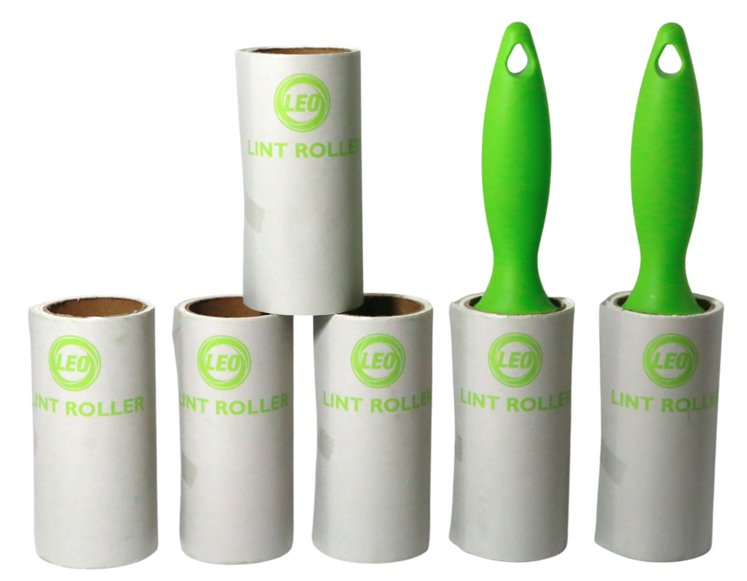Leo 6 Pack Lint Roller For Laundry Clothes Fuzz Pet Hair Garment 360 Sheets