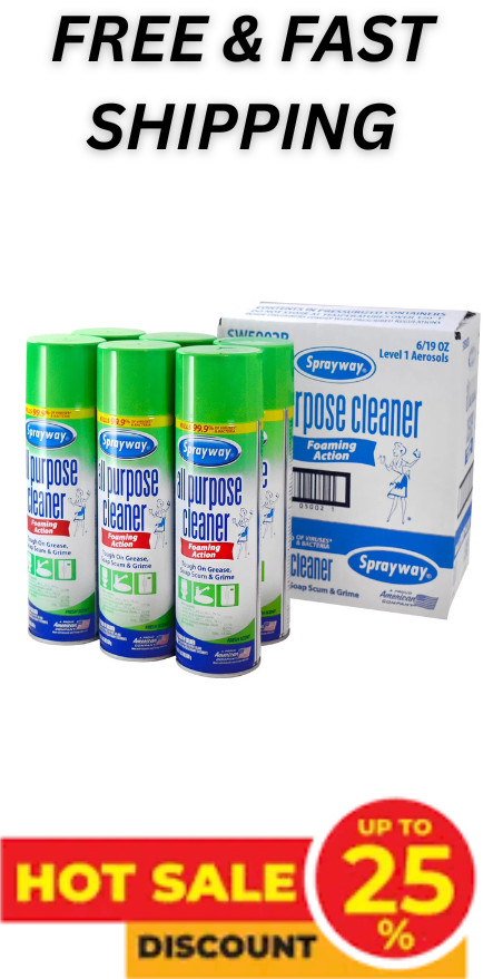 Sprayway All-Purpose Disinfectant Cleaner, 19 oz. cans, Pack of 6 Free Shipping