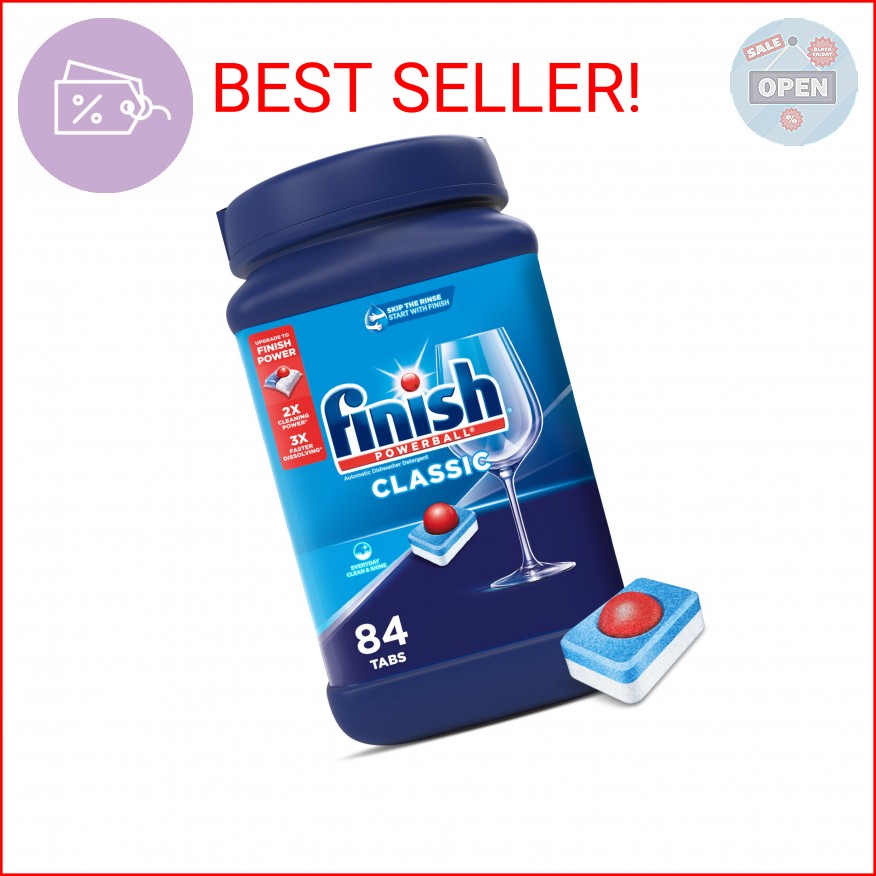 Finish Classic Dishwasher Pods, No Pre-Rinse Dishwasher Detergent Soap For Clean