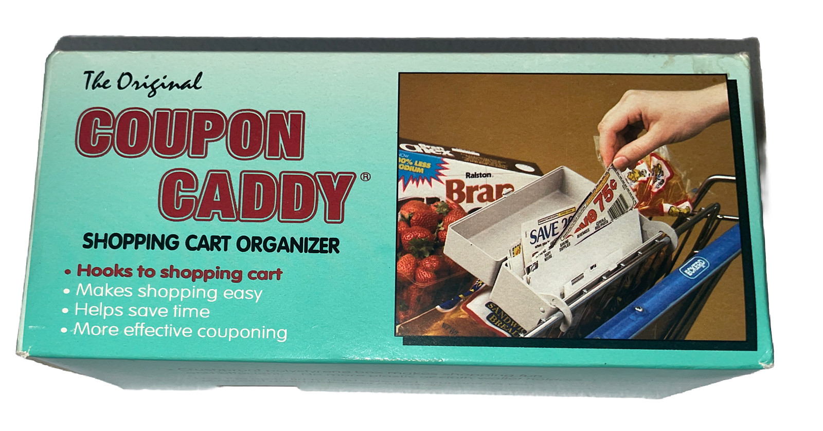 The Original Coupon Caddy Grocery Shopping Cart Organizer Large Dusty Pink w/Box