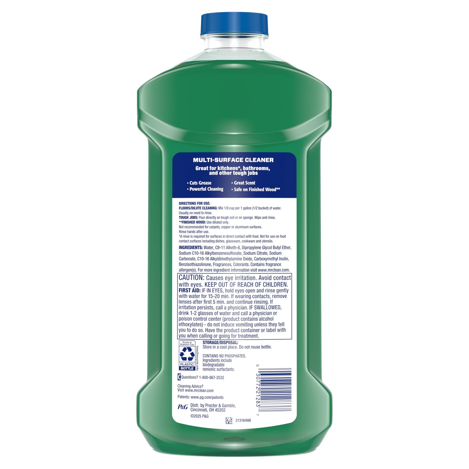 Mr. Clean All Purpose Cleaner, Cleaning Liquid, 41 Fl Oz (Pack of 1), Green