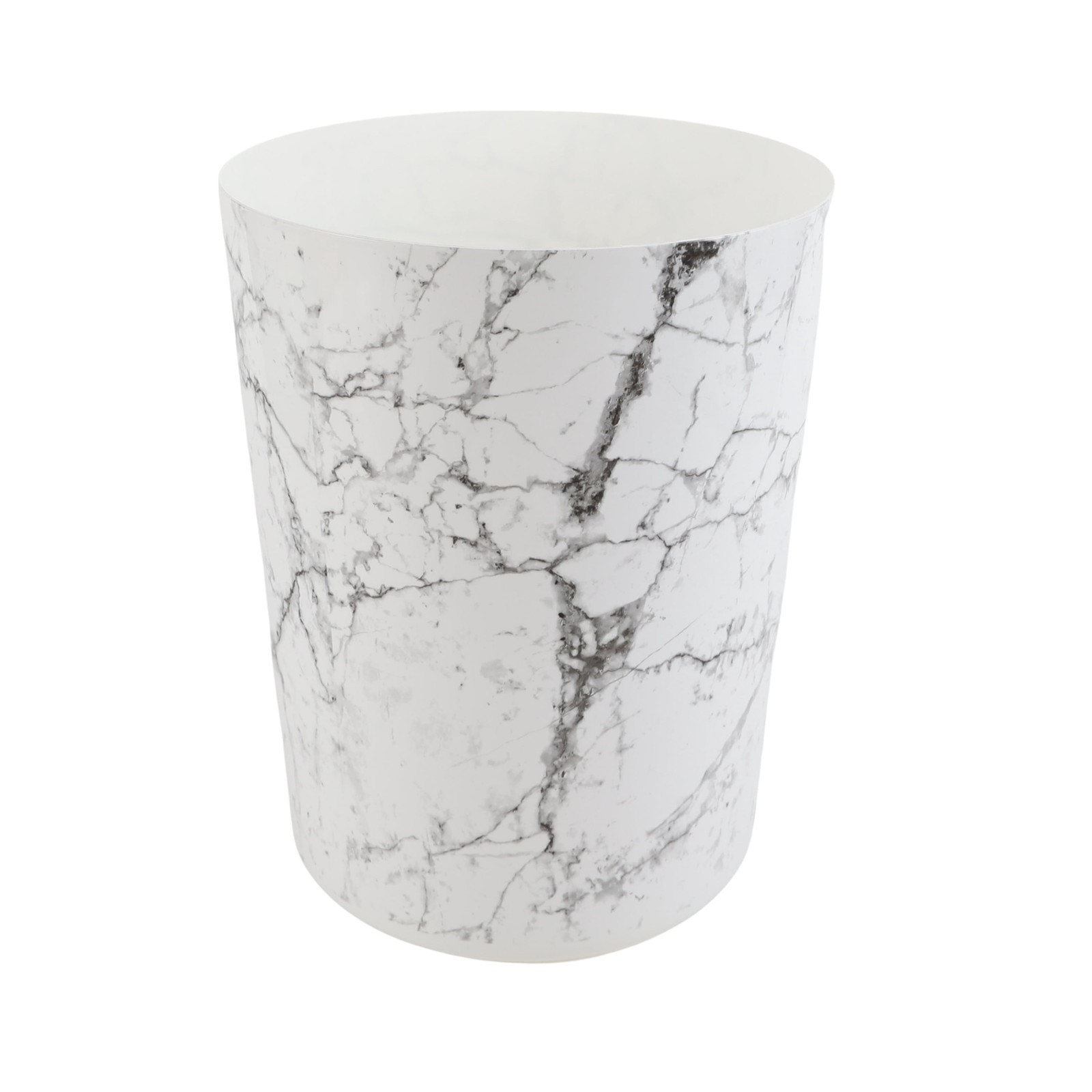 Bathroom Trash Can, 5 Gallon Small Plastic Garbage Bin with No Lid, White Marble