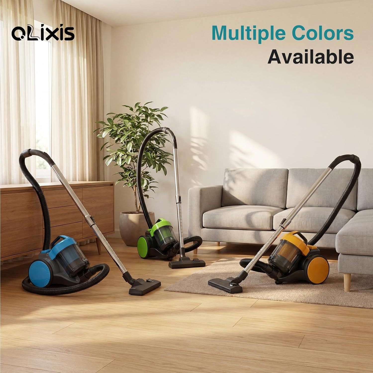 OLIXIS Canister Vacuum Cleaner Home,Lightweight Vacuum Cleaner w/Washable Filter