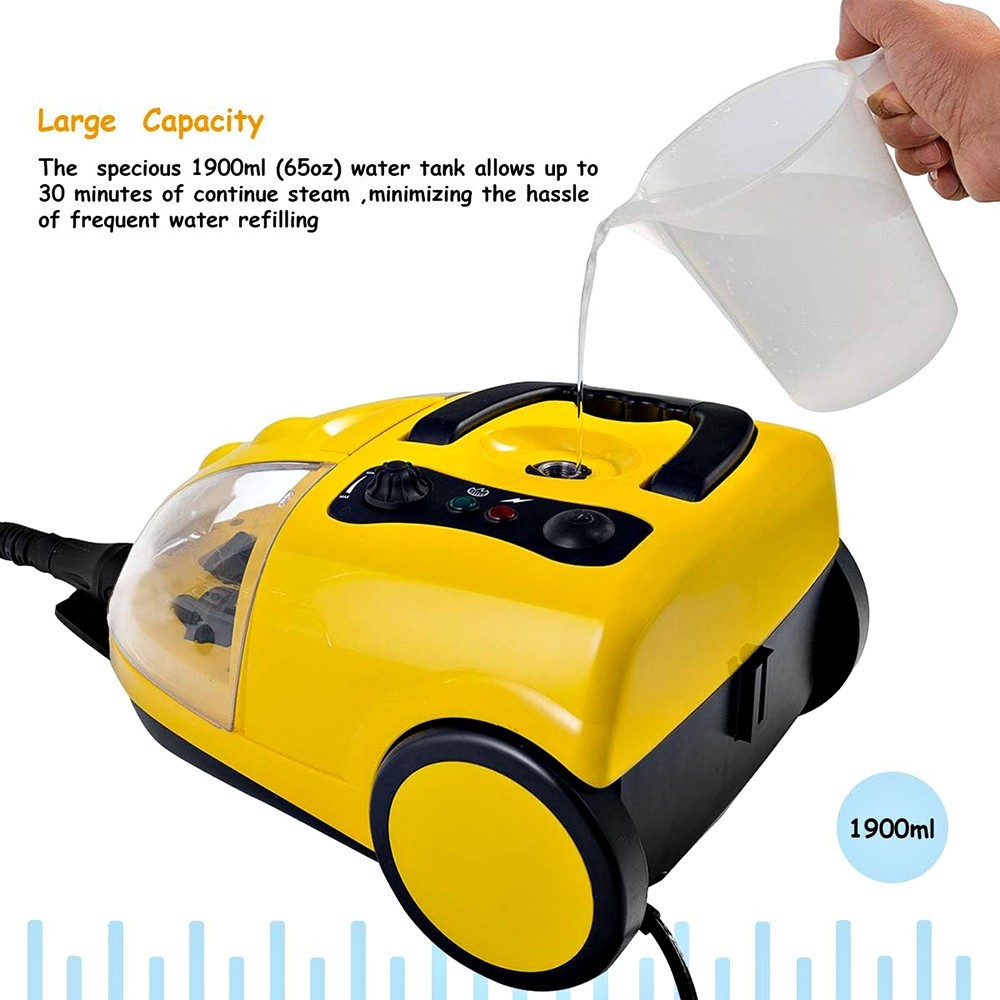STEAM CLEANER HEAVY DUTY DEEP CLEAN 65OZ LARGE WATER TANK HOME CAR CHEMICAL-FREE