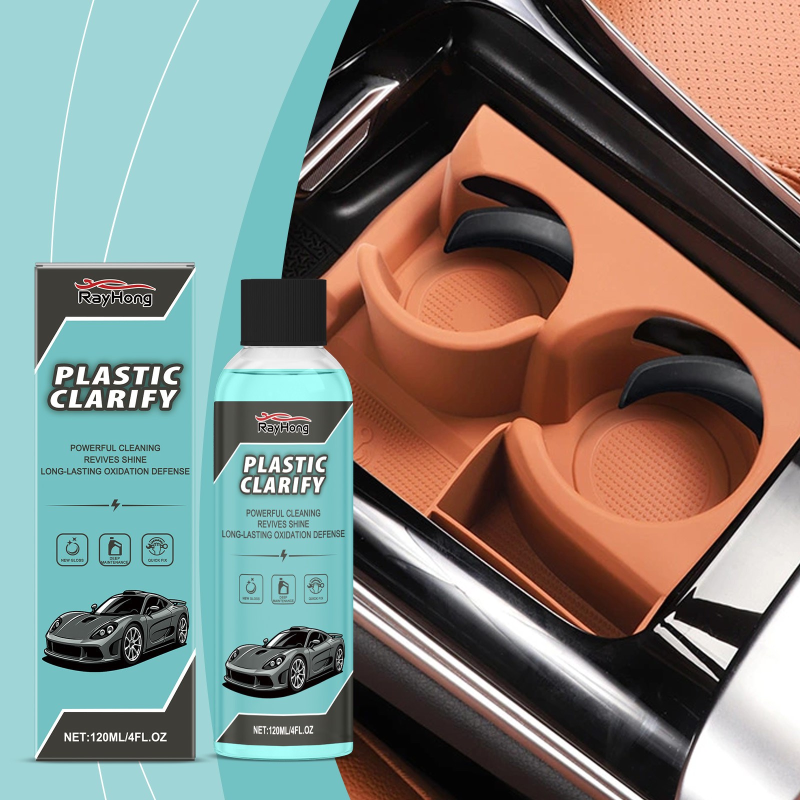Plastic Clarify,Plastic Clarify For Cars,Waterless Spray Wax,Rubber,Detailer