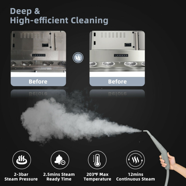 1000W Multifunction Portable Hand-held Home Steam Cleaner W/ 10 Accessories Gray