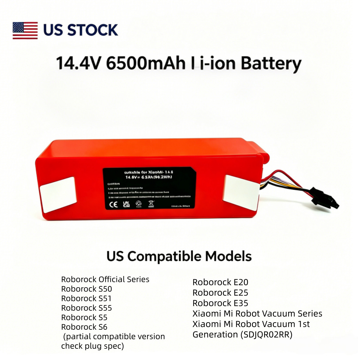 Upgrade Your Xiaomi Vacuum: 14.4V 6500mAh Replacement Battery with Fast Charging