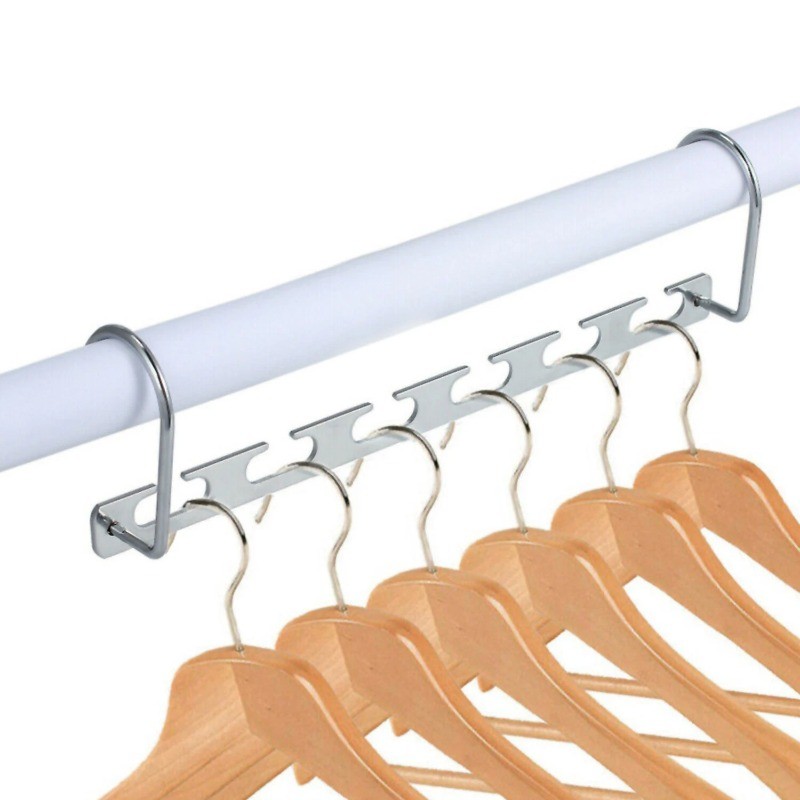 6 Pack Space Saving Clothes Hangers Metal Closet Organizer Hooks