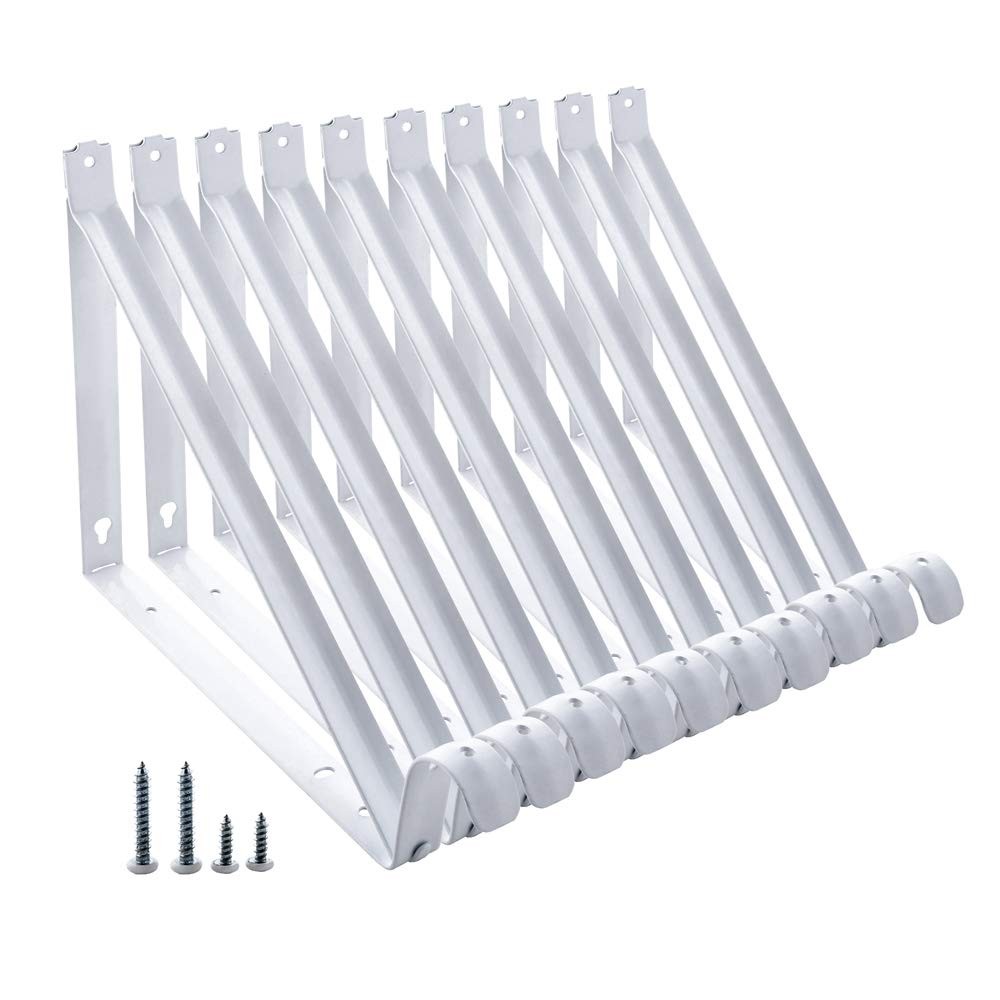 HOME MASTER HARDWARE Heavy Duty Closet Shelf Rod Brackets Supports 300lbs 10Pack