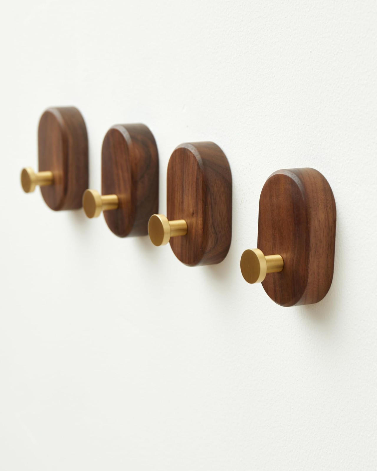 Wood Coat Hooks Wall Mount – Modern Walnut Coat Hook with Bronze Accent for H…