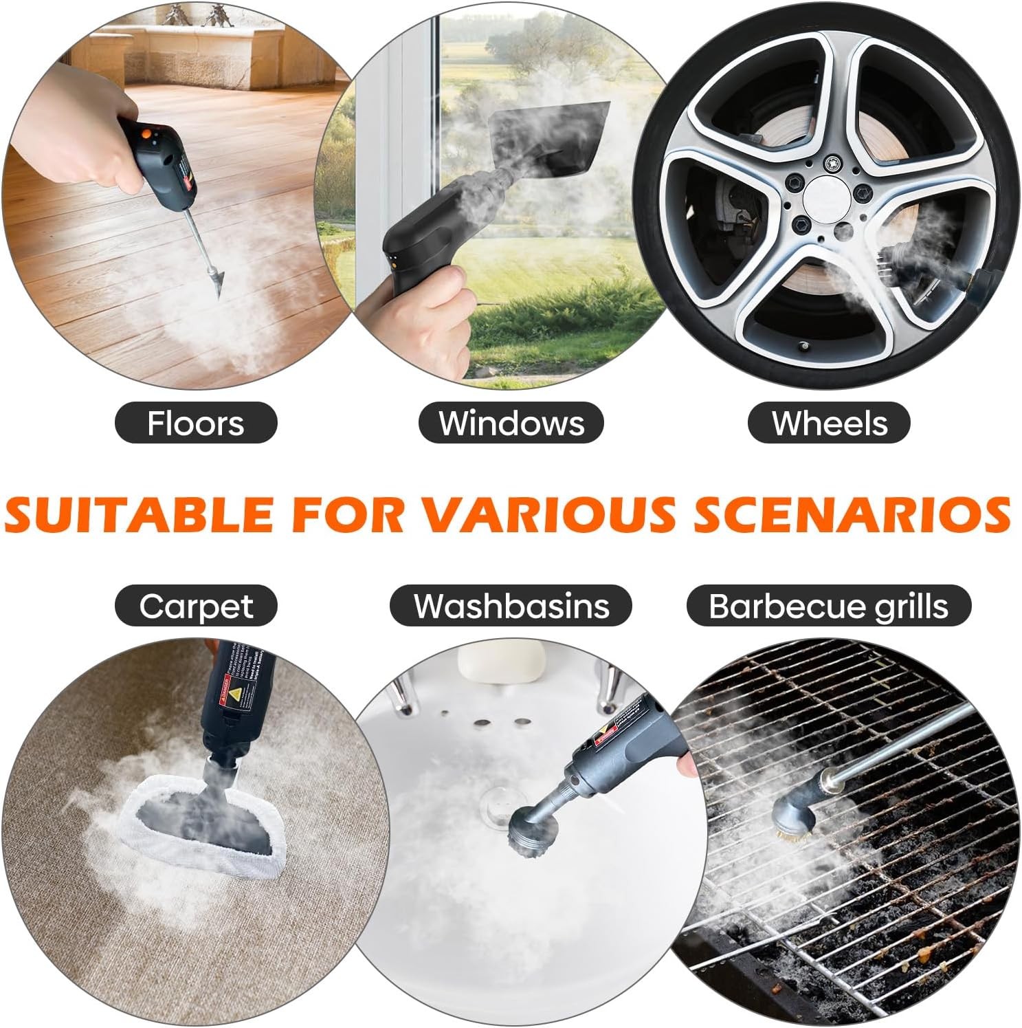 Handle Control Handheld Steam Cleaner High Temp Pressure Cleaning Machine 2500W