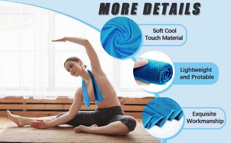 4 Packs Cooling Towel, 40″ x 12″ Microfiber Cooling Towels for Neck and Face,