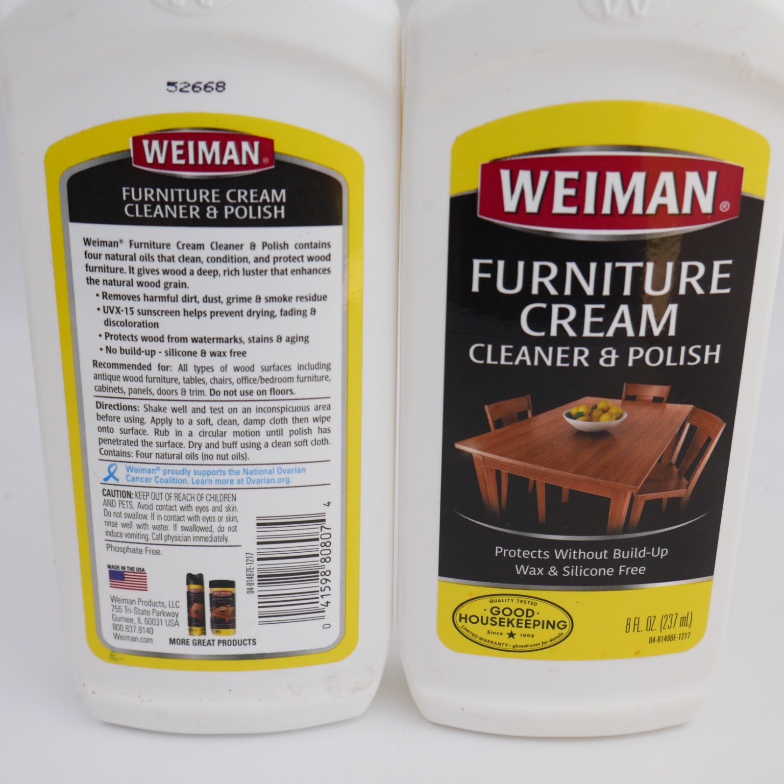2 Weiman Furniture Cream Cleaner Conditioner w/Lemon Oil 8oz