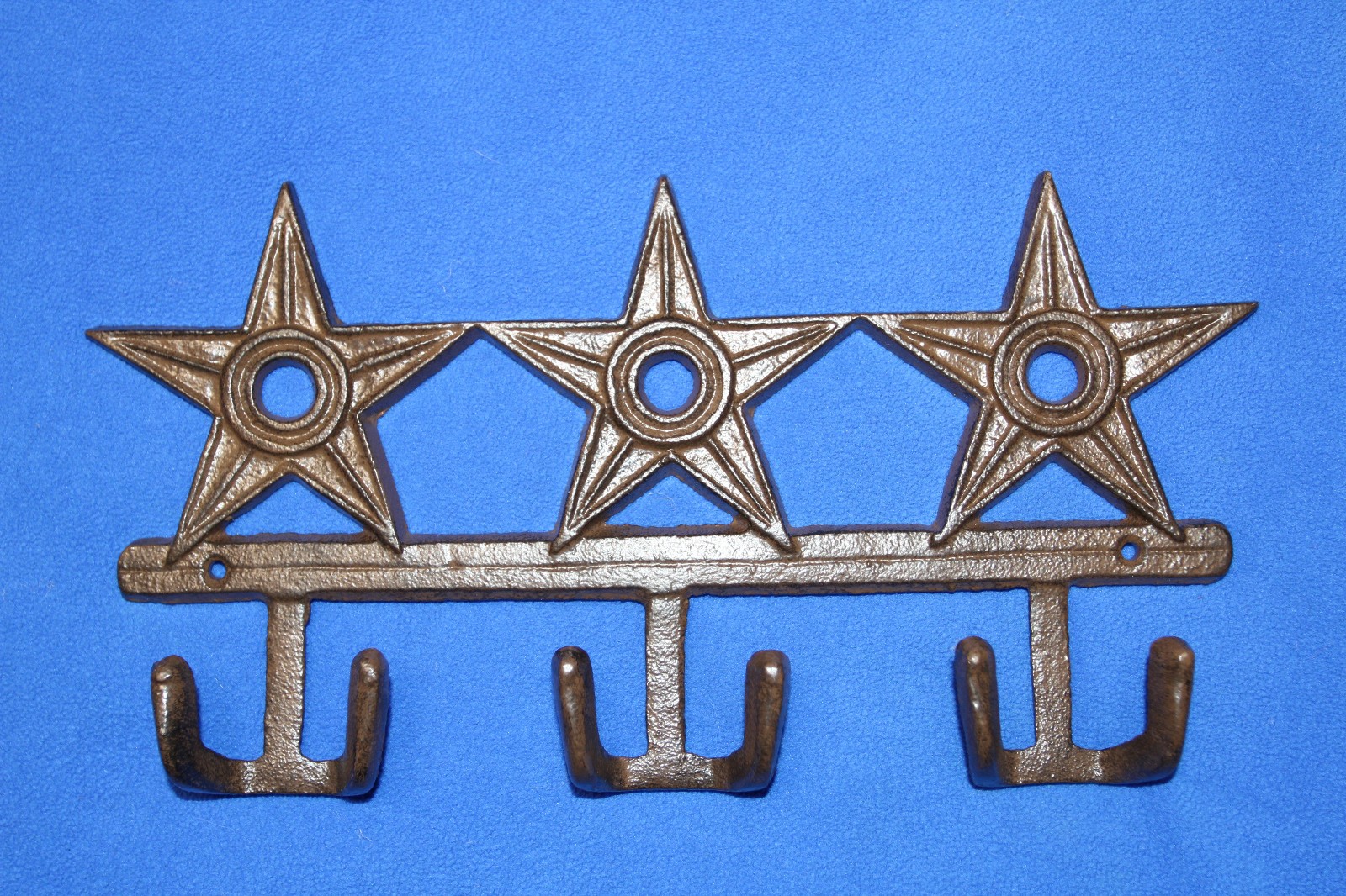 1 -TRIPLE PLAY,Western Star,3 Double Wall Hooks,Country Western decor ,W-72