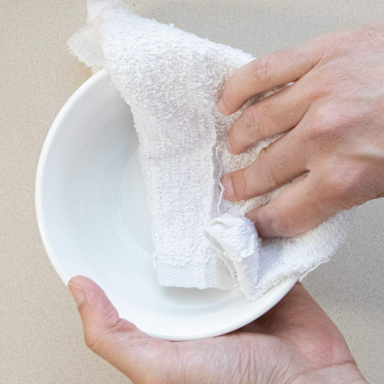 Terry Towel Cleaning Rags, Package Options, White, Multipurpose 14×14 to 20×20