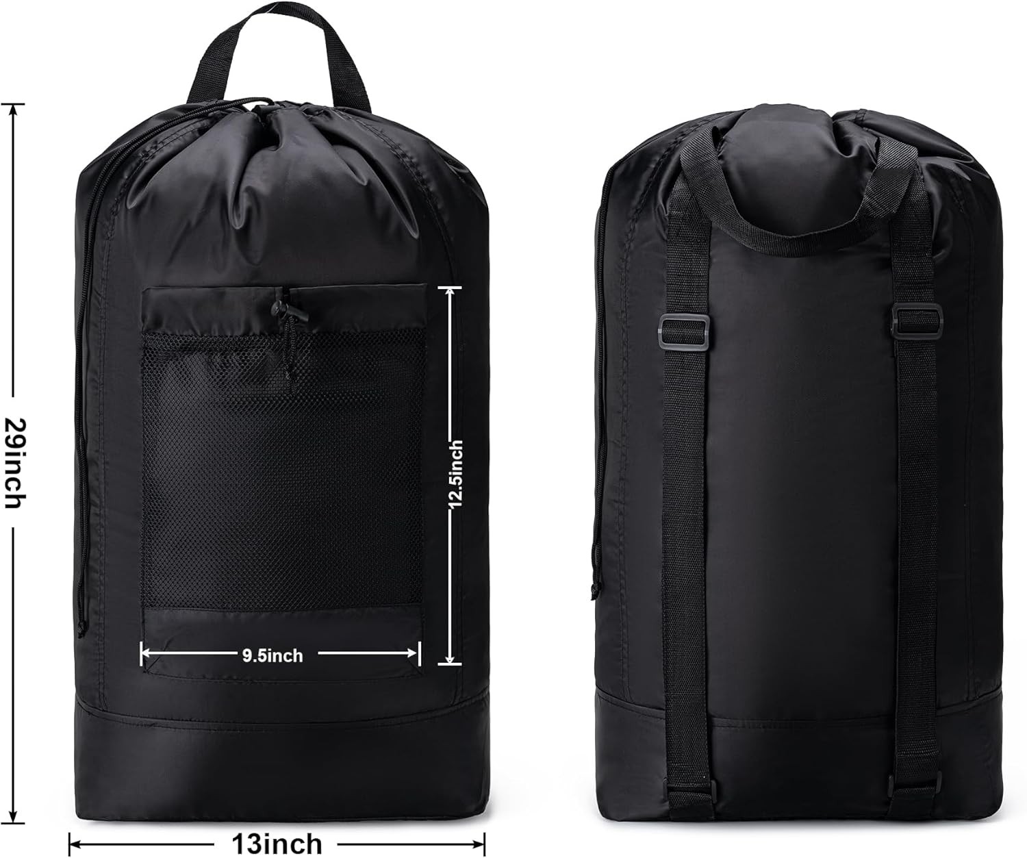 Extra Large Laundry Bag Backpack Heavy Duty Washing Clothes Drawstring 13×29″