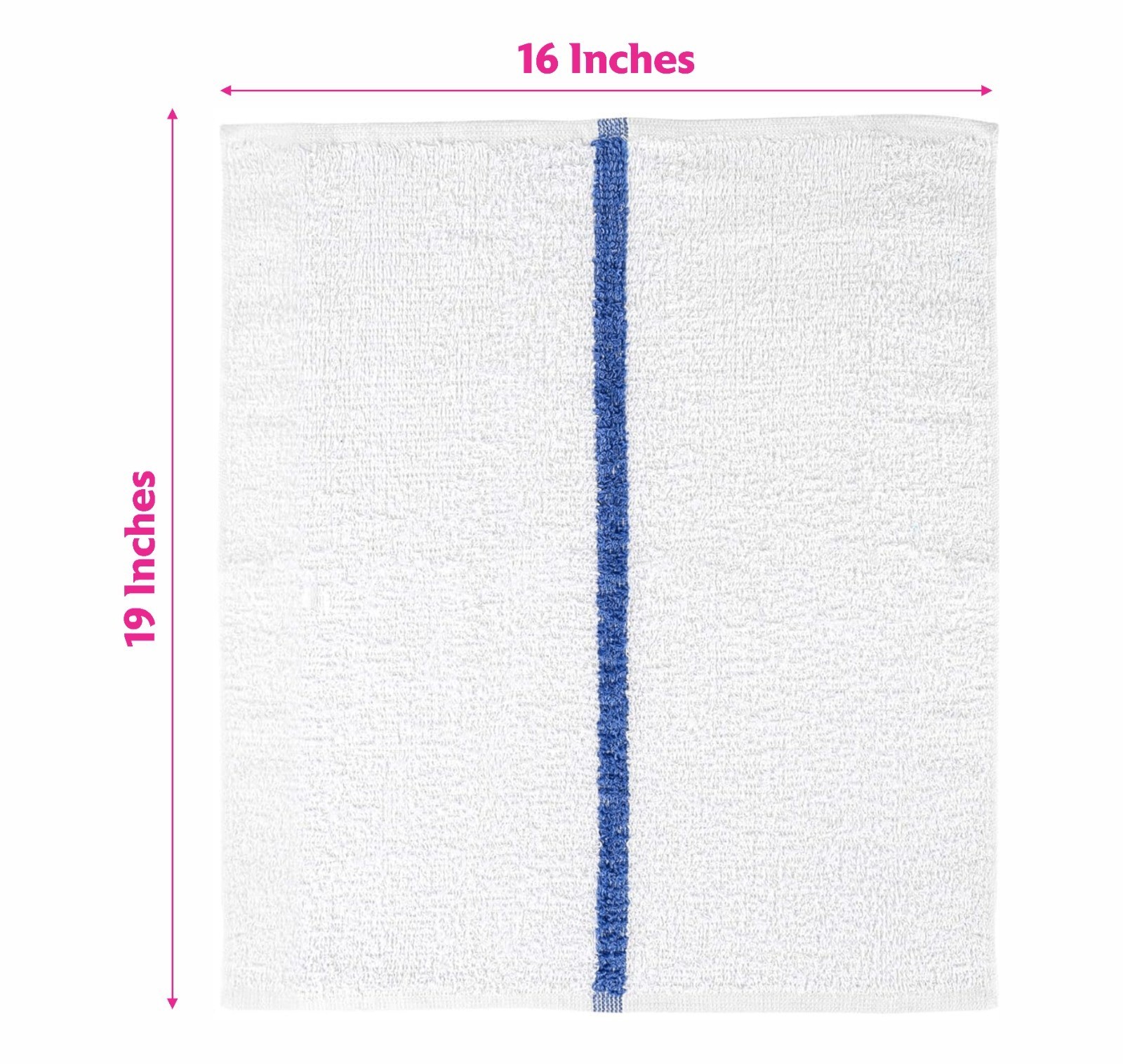 Bar Mop Towels 12 Pack Cotton 16×19 Kitchen Cleaning Blue Stripe