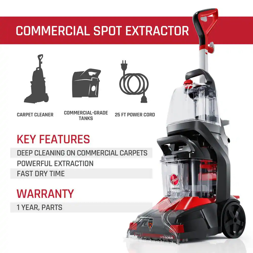Commercial Spot Extractor Carpet Cleaner Machine, Upright Shampooer, Commercial