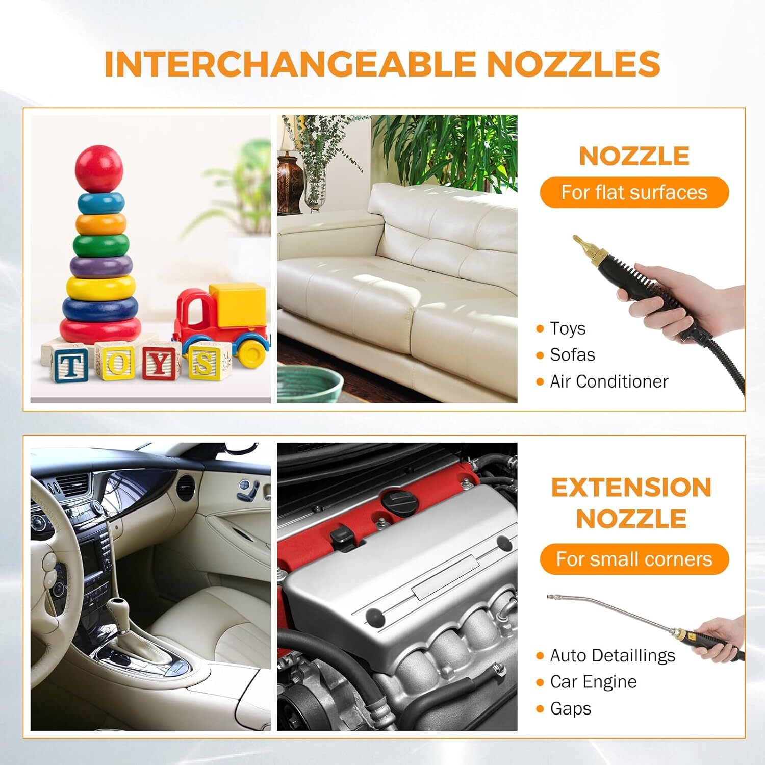 2500W Handheld Car Detailing Cleaning Machine High Temp Steam Cleaner Household