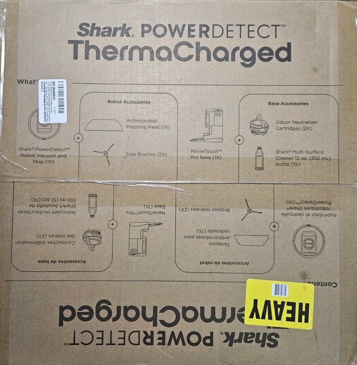 Shark Robot Vacuum & Mop Combo, PowerDetect ThermaCharged NeverTouch Pro